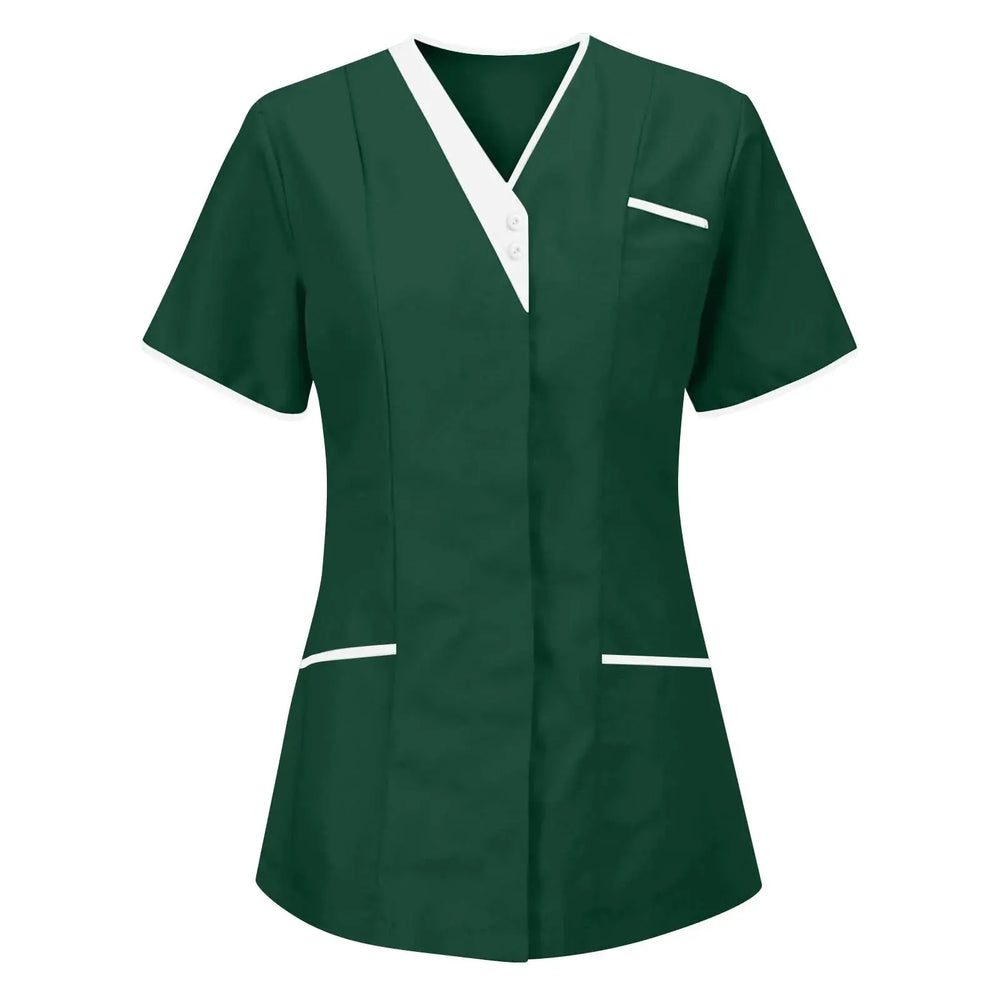 Filipina Medical Elite ISHOWTIENDA - Ergonomic Short Sleeve Clinical Uniform with V-Neck CJdropshipping