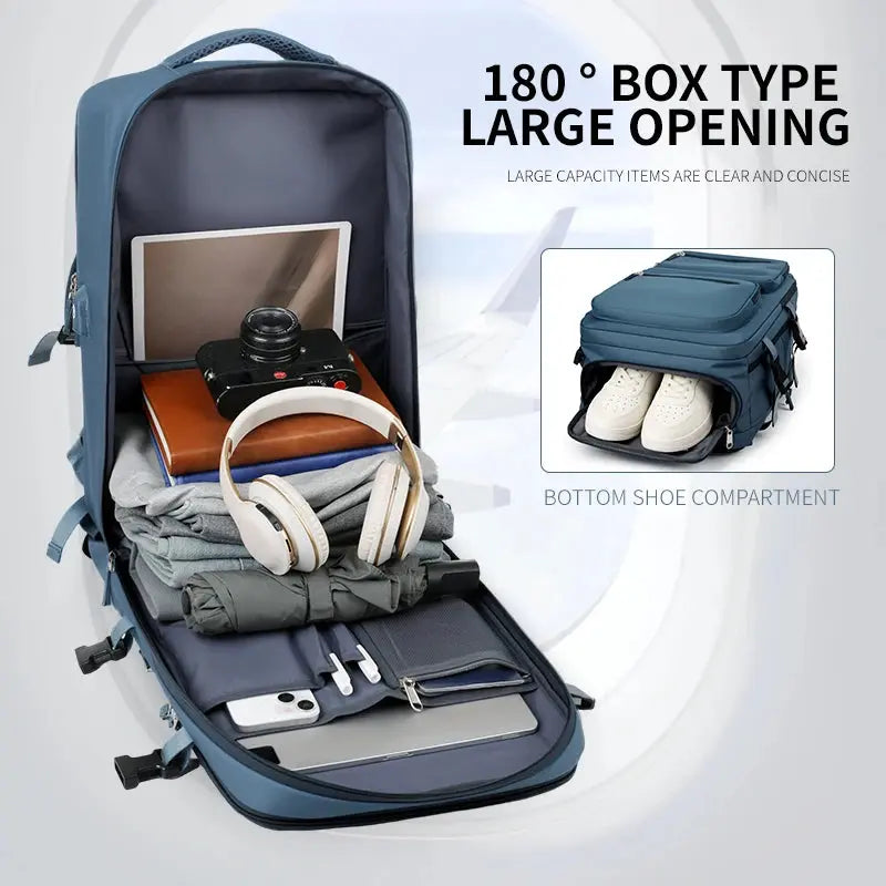 Large travel backpack for women and men, cabin bag, multifunctional waterproof airplane backpack with USB charging, anti-theft backpack MedSurgery Store For Digital Health