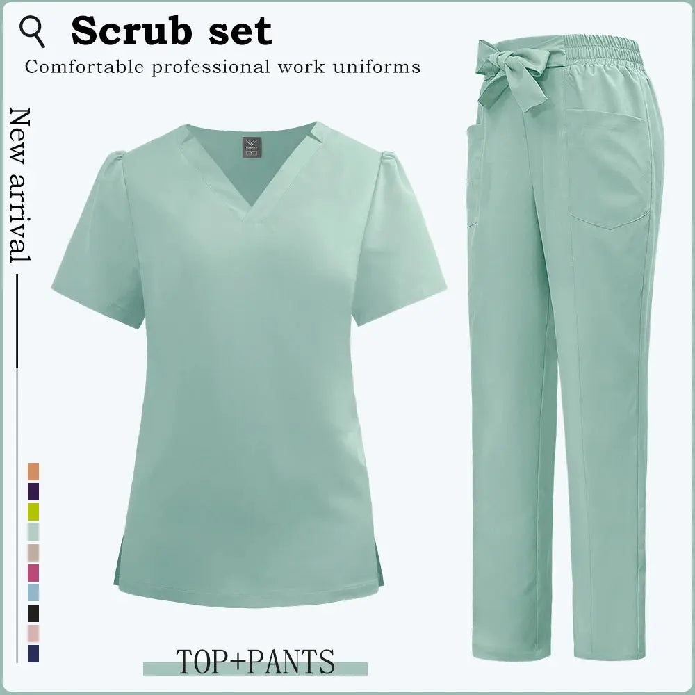 Short sleeve clinic work wear, women's medical uniforms, Hospital scrubs, Dental clinic scrub suit, CJdropshipping nurses accessories.
