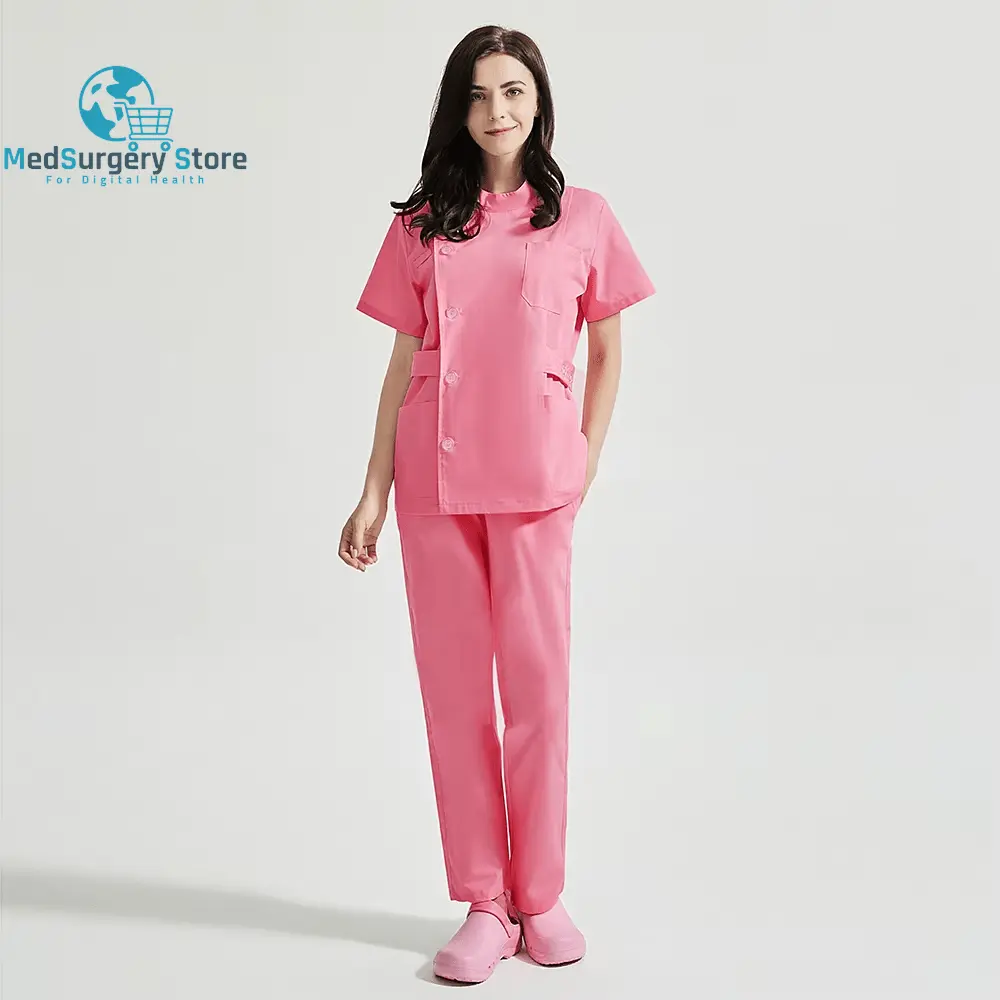 Niaahinn Health Services Scrubs Set Uniforms V-Neck Beauty Salon Work Uniform Women Sets Pet Grooming Institution Scrubs Coat