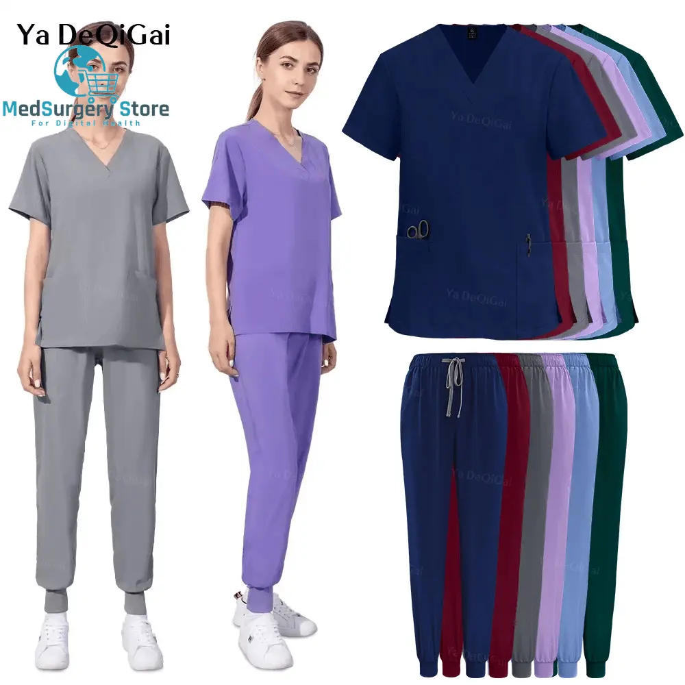 Wholesale Women Wear Scrub Suits Hospital Doctor Working Uniform Medical Surgical Multicolor Multicolor Unisex Uniform Nurse Accessories