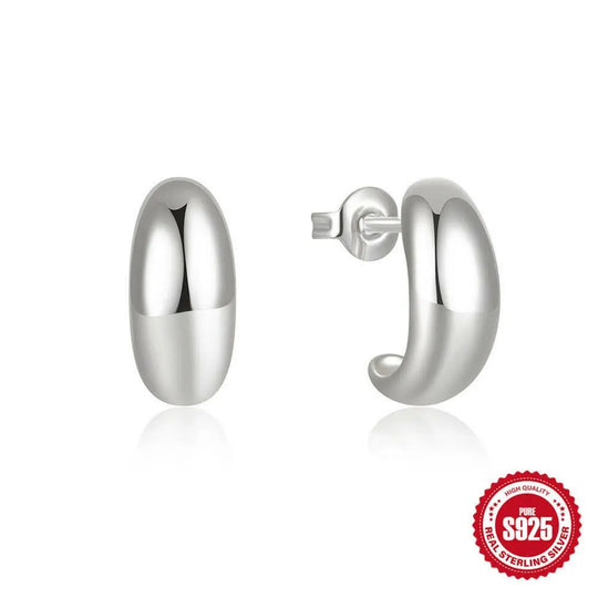 925 Sterling Silver C - Shaped Glossy Metal Earring Earring Ringstud EarringApparel & AccessoriesCJdropshippingMedSurgery Store For Digital HealthCJST245134802BYGold1pairs925 Sterling Silver C - Shaped Glossy Metal Earring Ringstud Earring
