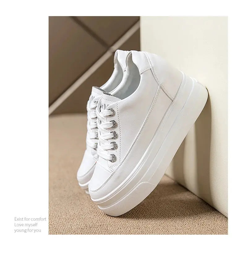 chaussures ete femme espadrille femme basket femme compensé Women's casual sneakers, breathable and comfortable white shoes with 8CM heels, platform height rise, Fall, 2022 MedSurgery Store For Digital Health
