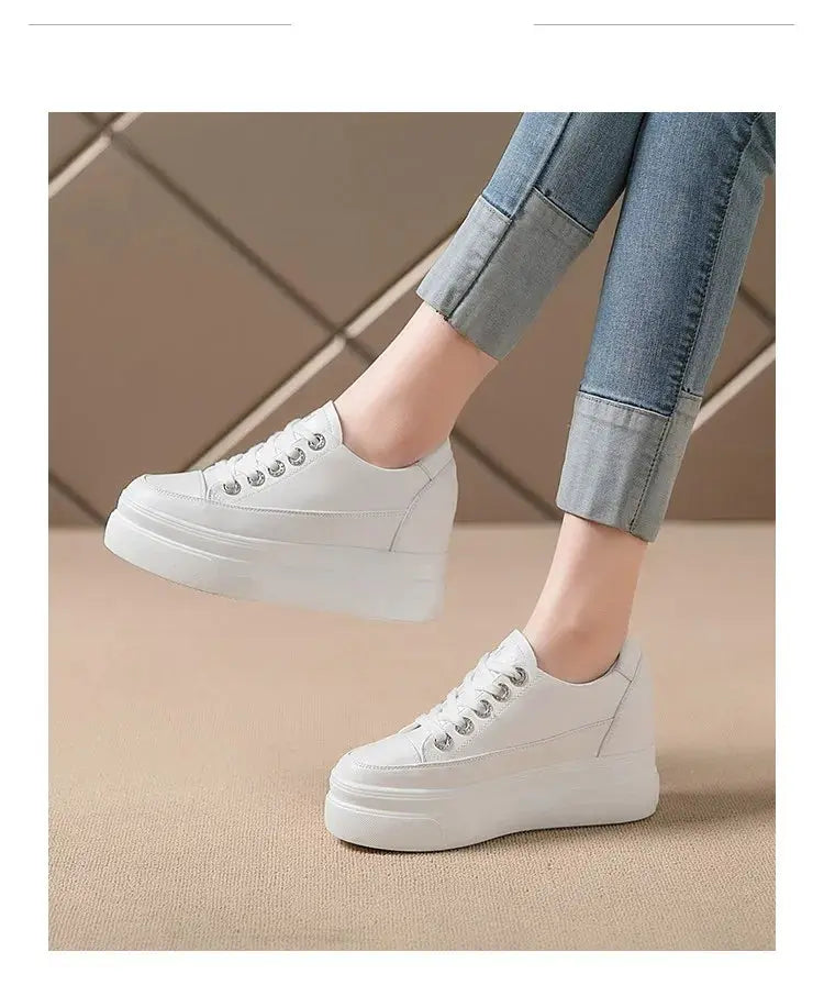 chaussures ete femme espadrille femme basket femme compensé Women's casual sneakers, breathable and comfortable white shoes with 8CM heels, platform height rise, Fall, 2022 MedSurgery Store For Digital Health