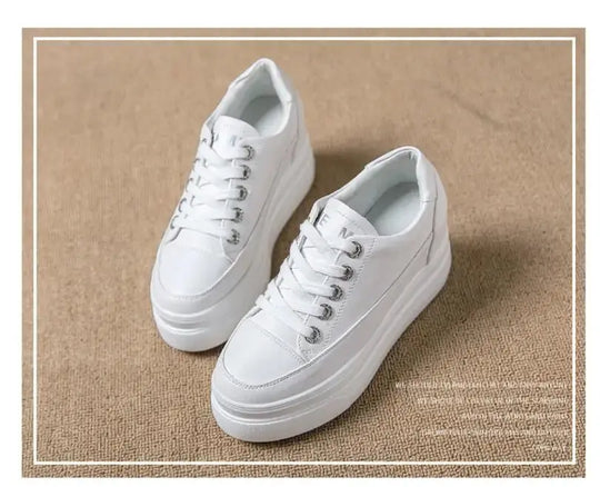 chaussures ete femme espadrille femme basket femme compensé Women's casual sneakers, breathable and comfortable white shoes with 8CM heels, platform height rise, Fall, 2022 MedSurgery Store For Digital Health