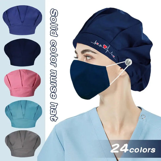 Women's scrub caps, Unisex adjustable cotton sweatband cap, head covering, Workwear, sanitary bouffant scrub caps, sanitary bouffant scrub caps CJdropshipping