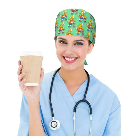 Personalized adjustable work cap with brain explosion, Simpsons surgical cap, surgical cap for nursing, doctor, surgeon, for Chef MedSurgery Store For Digital Health