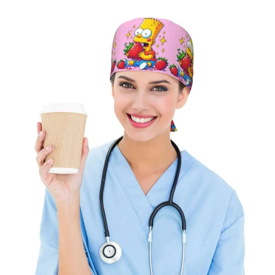 Personalized adjustable work cap with brain explosion, Simpsons surgical cap, surgical cap for nursing, doctor, surgeon, for Chef MedSurgery Store For Digital Health