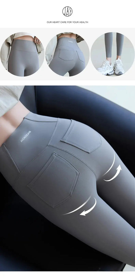 BIVIGAOS 2025 Spring Summer back pocket Sharkskin Leggings women's tight white Casual sport Fitness Leggings Leggings skinny pants MedSurgery Store For Digital Health