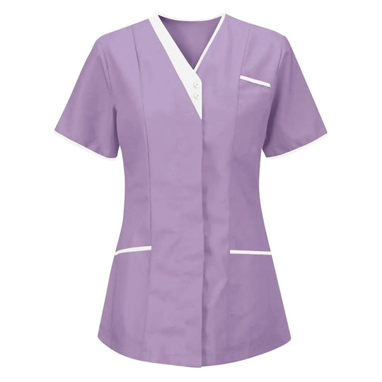 Filipina Medical Elite ISHOWTIENDA - Ergonomic Short Sleeve Clinical Uniform with V-Neck CJdropshipping