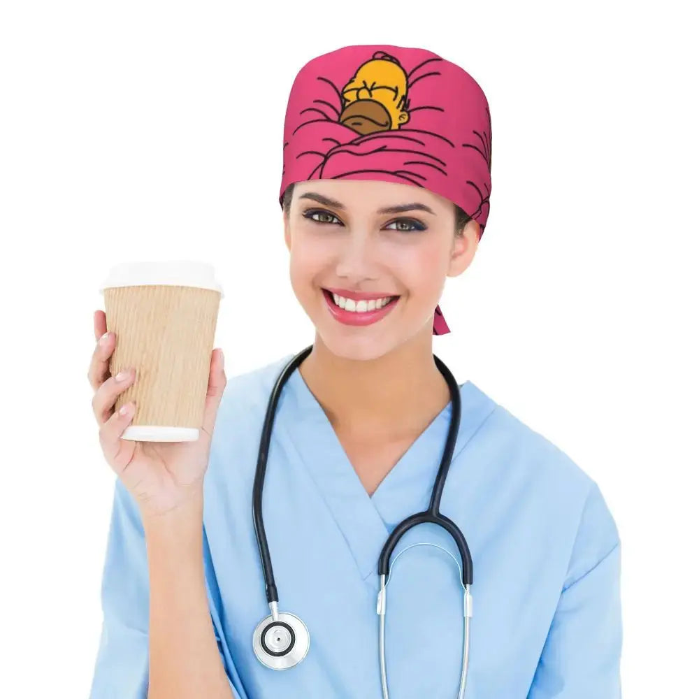 Personalized adjustable work cap with brain explosion, Simpsons surgical cap, surgical cap for nursing, doctor, surgeon, for Chef MedSurgery Store For Digital Health