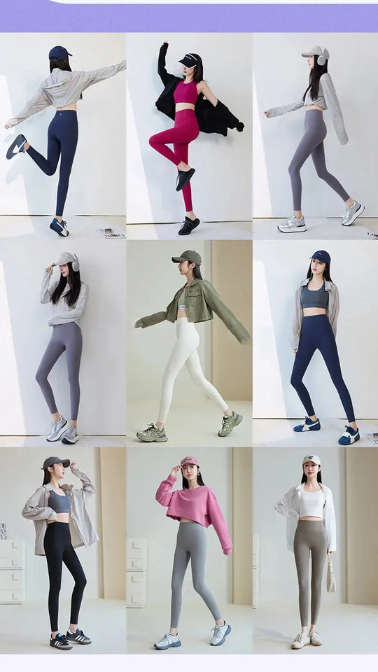 BIVIGAOS 2025 Spring Summer New Red Plum 3D Nude Feeling Nude Sharkskin Leggings Slim Women Sexy Sport Yoga Push Up Fitness Leggings MedSurgery Store For Digital Health