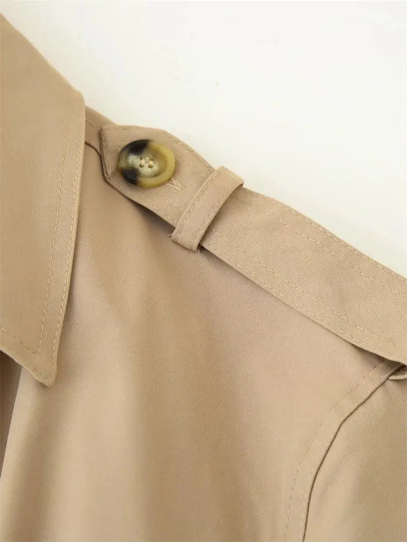 Women's trench coat, new cropped coat with belt, lapel, stylish casual top for women 2025 MedSurgery Store For Digital Health