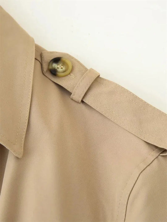Women's trench coat, new cropped coat with belt, lapel, stylish casual top for women 2025 MedSurgery Store For Digital Health