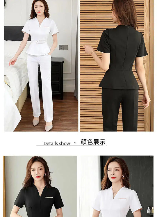 Summer aesthetic uniform, short sleeve beauty salon suit, women's spa beautician clothing, Hotel massage workwear, Korean jumpsuits-BC MedSurgery Store For Digital Health
