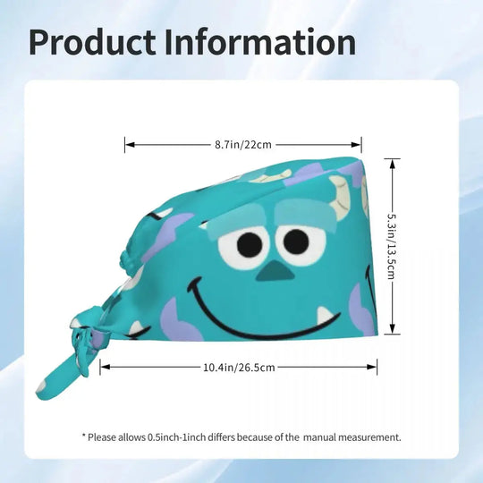 Customized adjustable work cap with Monsters University cartoon, surgical cap for men and women, surgical cap for nursing, doctor and surgeon MedSurgery Store For Digital Health
