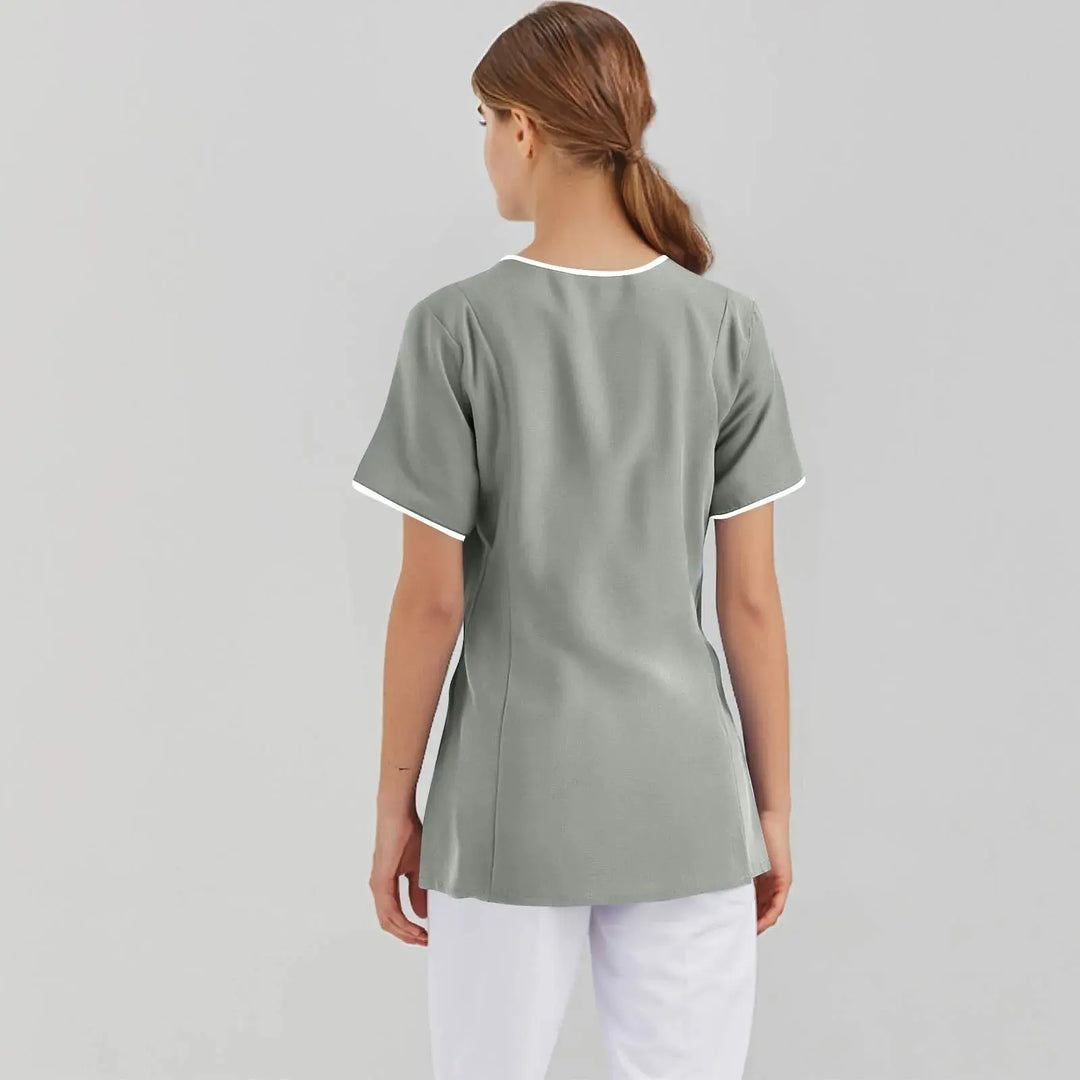 Filipina Medical Elite ISHOWTIENDA - Ergonomic Short Sleeve Clinical Uniform with V-Neck CJdropshipping