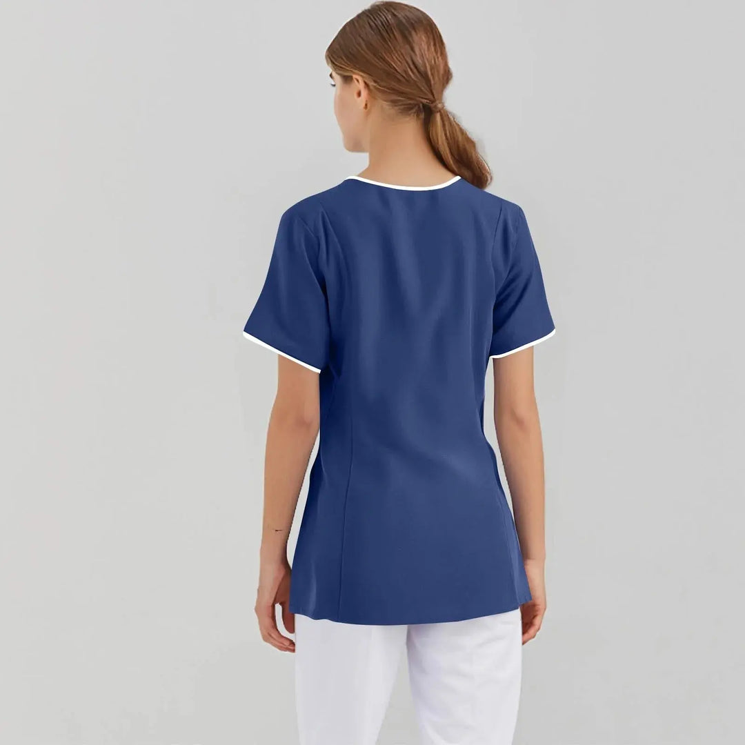Filipina Medical Elite ISHOWTIENDA - Ergonomic Short Sleeve Clinical Uniform with V-Neck CJdropshipping