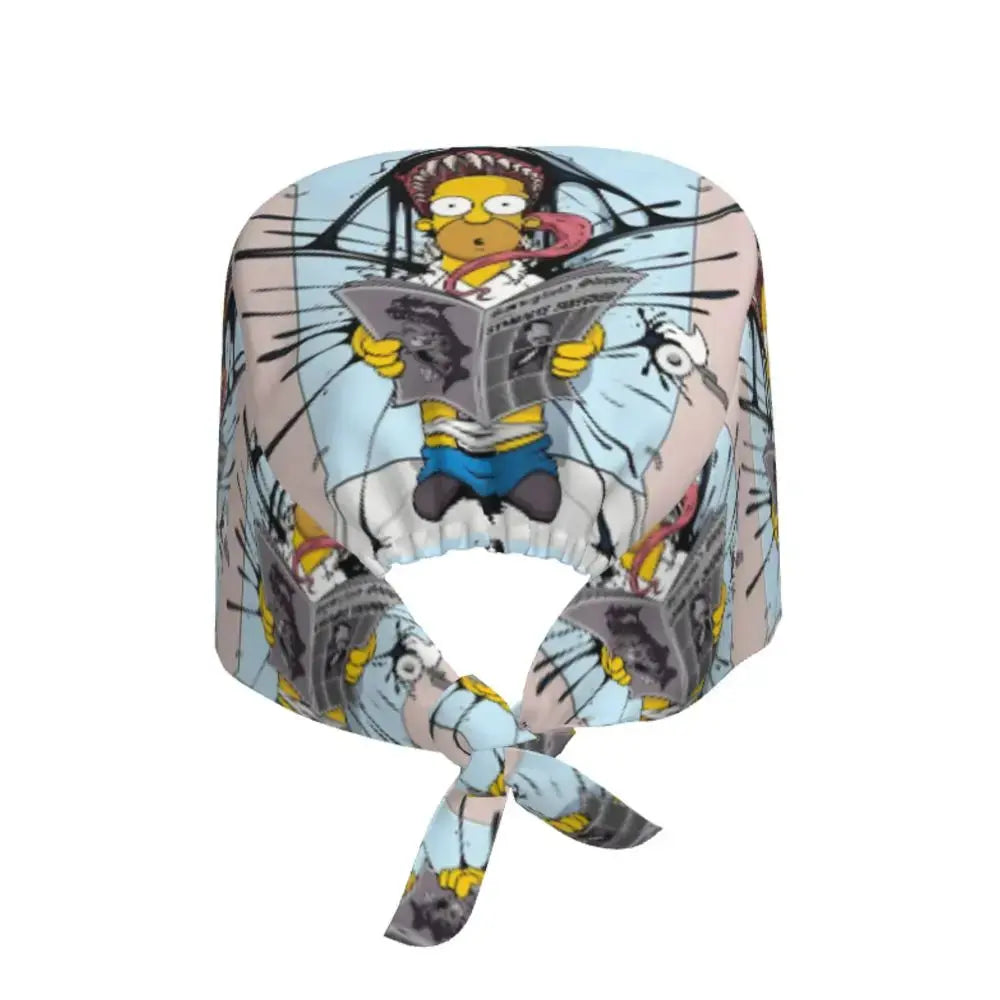 Customized The Simpsons Cartoon Cartoon Medical Staff Scrubs Hat Men Women Doctor Nursing Surgical Scrub Caps MedSurgery Store For Digital Health