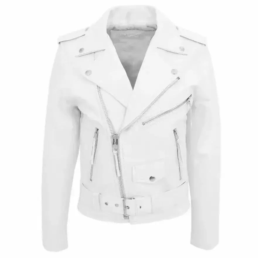 Men's White PU Leather Jacket, Long Sleeve Motorcycle Punk Style Coat, Autumn Winter MedSurgery Store For Digital Health