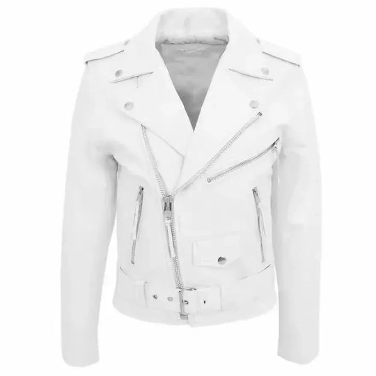 Men's White PU Leather Jacket, Long Sleeve Motorcycle Punk Style Coat, Autumn Winter MedSurgery Store For Digital Health