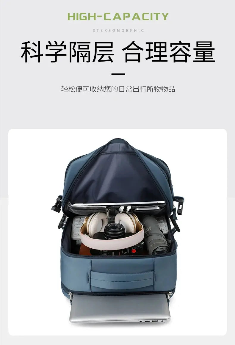 Large travel backpack for women and men, cabin bag, multifunctional waterproof airplane backpack with USB charging, anti-theft backpack MedSurgery Store For Digital Health