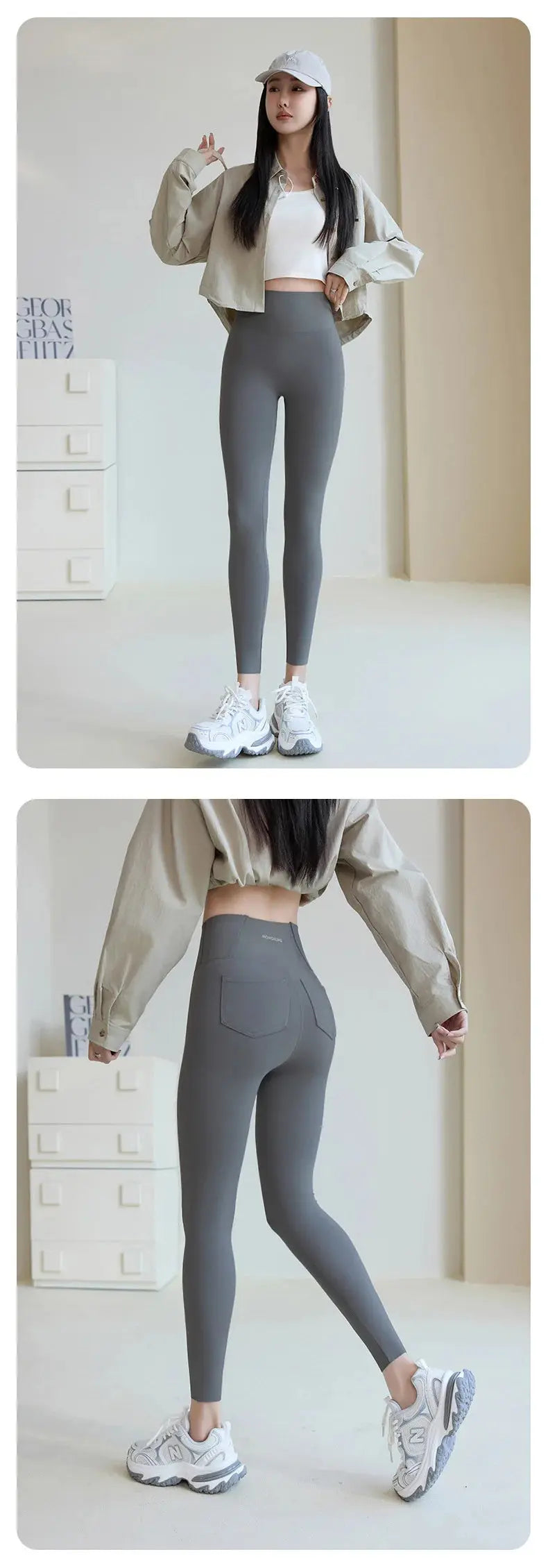 BIVIGAOS 2025 Spring Summer back pocket Sharkskin Leggings women's tight white Casual sport Fitness Leggings Leggings skinny pants MedSurgery Store For Digital Health