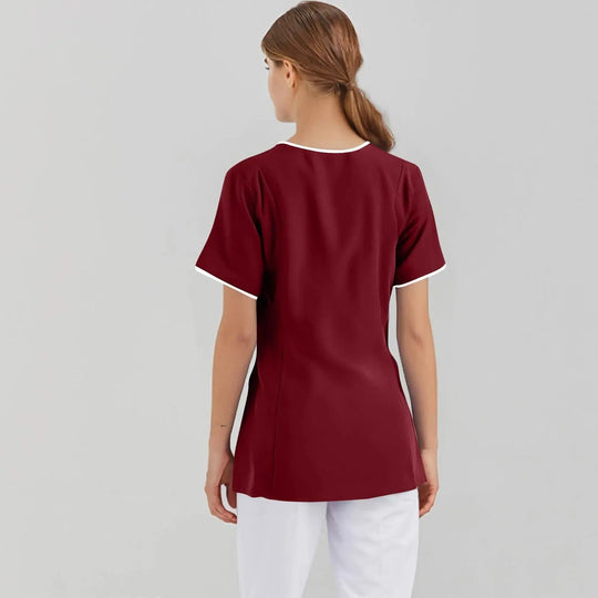 Filipina Medical Elite ISHOWTIENDA - Ergonomic Short Sleeve Clinical Uniform with V-Neck CJdropshipping