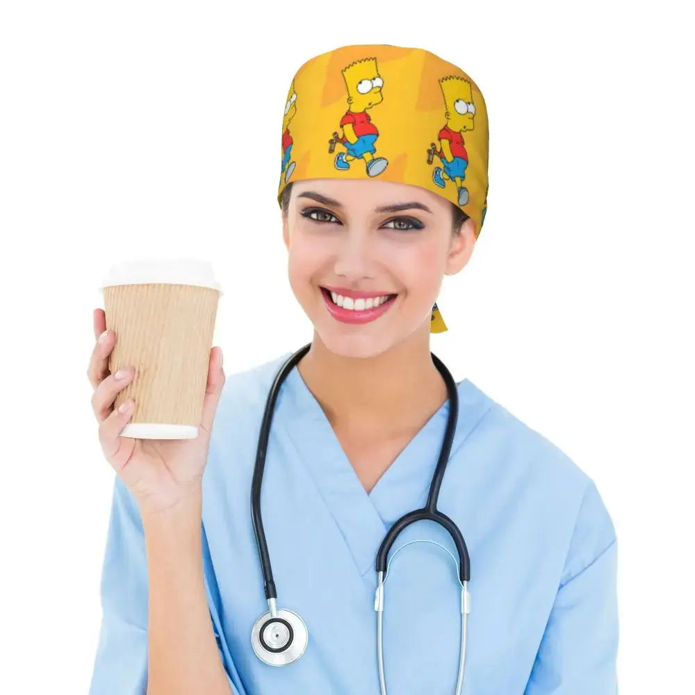 Personalized adjustable work cap with brain explosion, Simpsons surgical cap, surgical cap for nursing, doctor, surgeon, for Chef MedSurgery Store For Digital Health