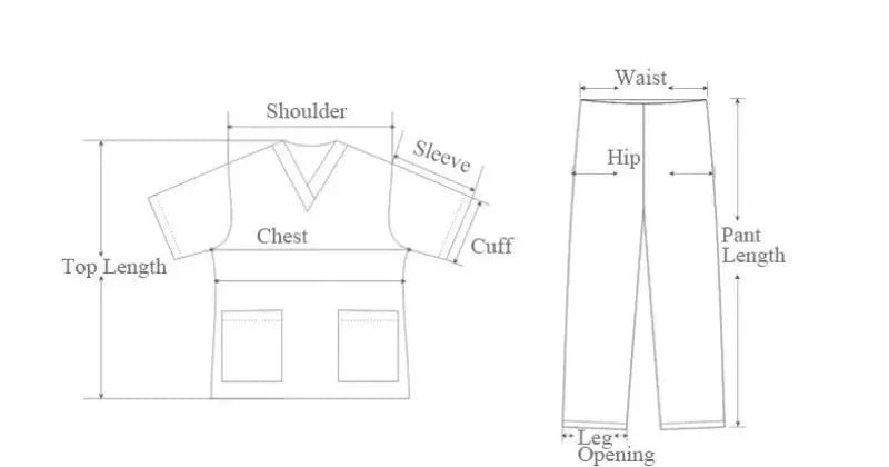 Work top, doctor and nurse uniform, single pants with more pockets, Dental scrub pants, Unisex scrubs, 3 piece set CJdropshipping