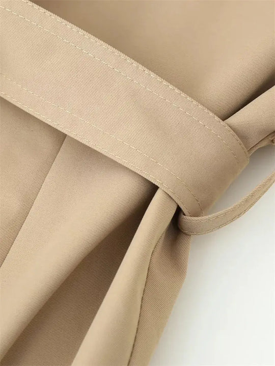 Women's trench coat, new cropped coat with belt, lapel, stylish casual top for women 2025 MedSurgery Store For Digital Health