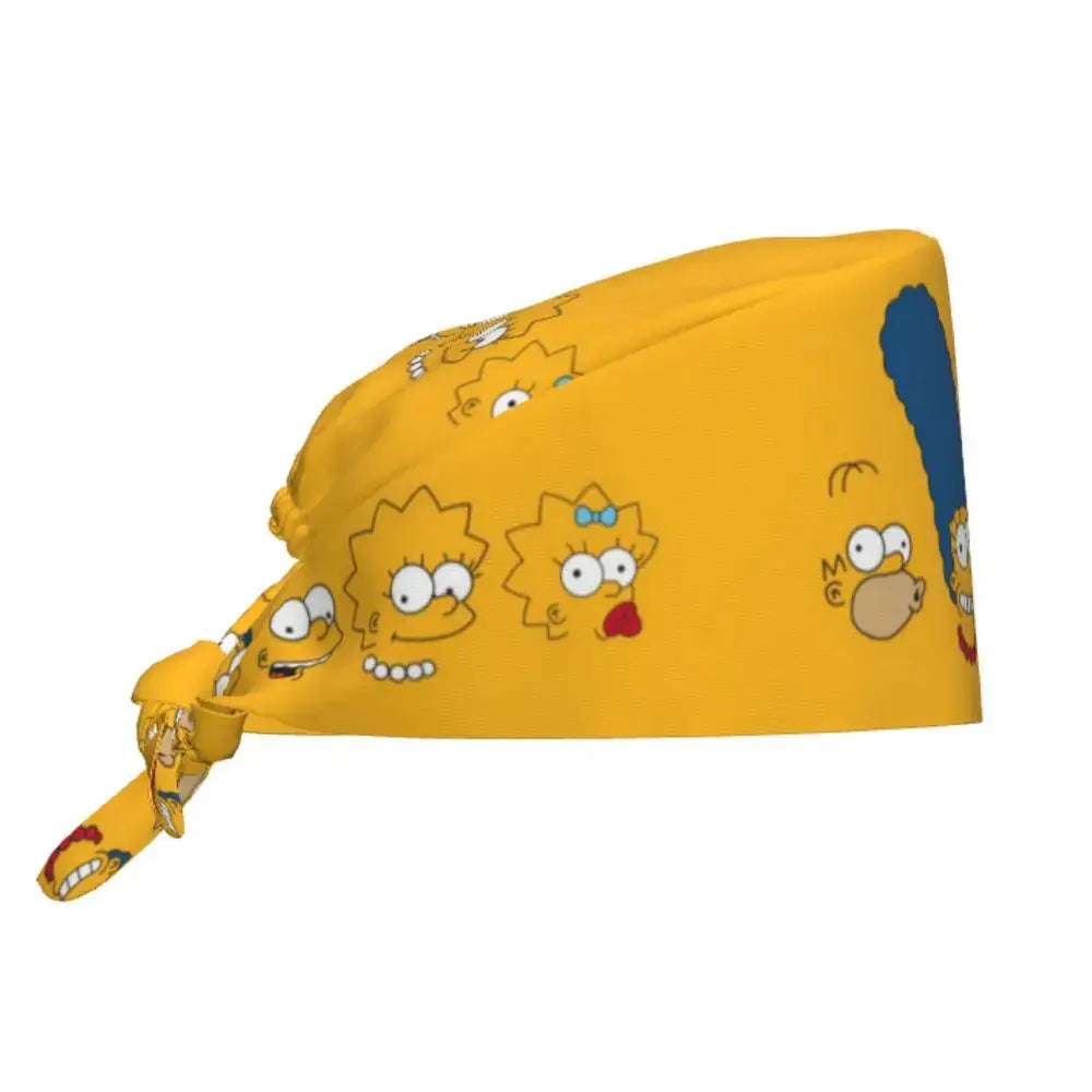 Customized The Simpsons Cartoon Cartoon Medical Staff Scrubs Hat Men Women Doctor Nursing Surgical Scrub Caps MedSurgery Store For Digital Health