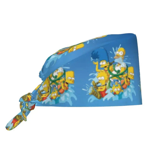 Customized The Simpsons Cartoon Cartoon Medical Staff Scrubs Hat Men Women Doctor Nursing Surgical Scrub Caps MedSurgery Store For Digital Health