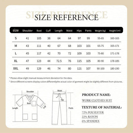 Women's tight fitting medical uniform, gown sets, nursing accessories, hospital surgery gowns, Dental clinic, beauty salon, CJdropshipping workwear.