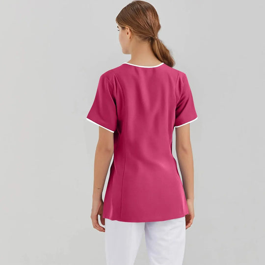 Filipina Medical Elite ISHOWTIENDA - Ergonomic Short Sleeve Clinical Uniform with V-Neck CJdropshipping