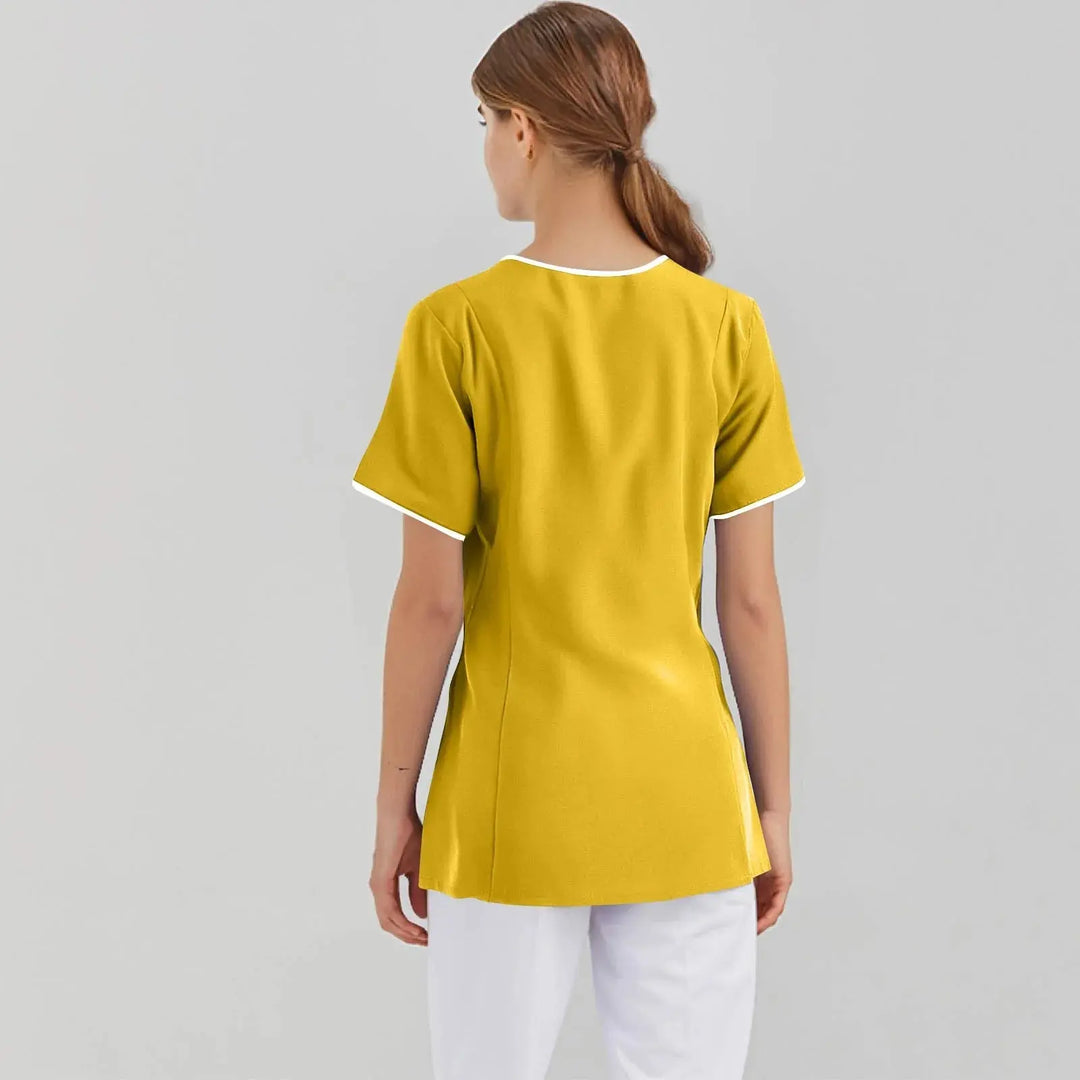 Filipina Medical Elite ISHOWTIENDA - Ergonomic Short Sleeve Clinical Uniform with V-Neck CJdropshipping