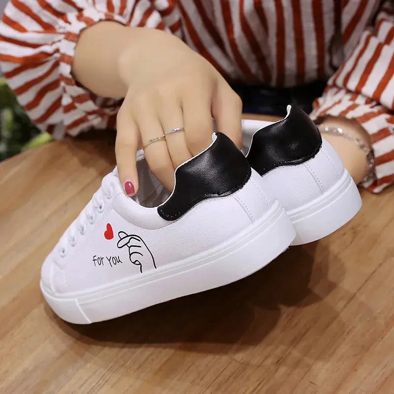Fashionable white breathable running shoes for women, new casual lace-up shoes with embroidered flowers for spring and autumn MedSurgery Store For Digital Health