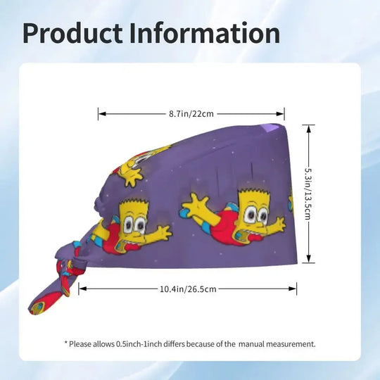 Customized The Simpsons Cartoon Cartoon Medical Staff Scrubs Hat Men Women Doctor Nursing Surgical Scrub Caps MedSurgery Store For Digital Health