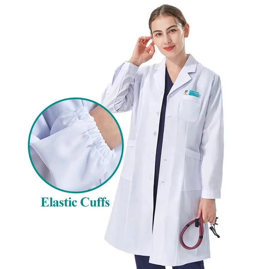 Cheap white lab coat for women, men, students, chemistry, healthcare professional, nurse, long sleeve, doctor's lab coat XK002 MedSurgery Store For Digital Health