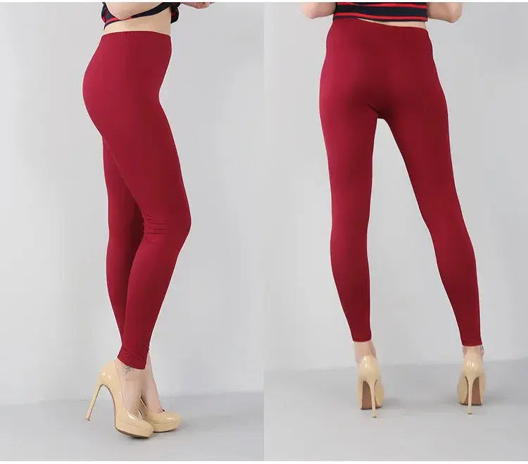 Women's bamboo fiber stretch leggings, nine point pants, casual, plus size, spring, summer and fall, new from 2024 DSers Fulfillment