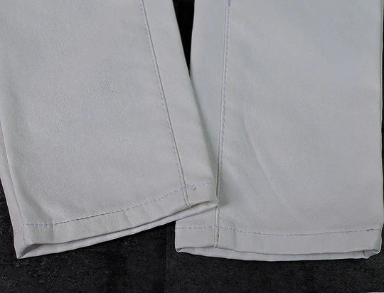 Women's low rise pants, elastic tight pants with double zipper, white faux leather pants for women MedSurgery Store For Digital Health