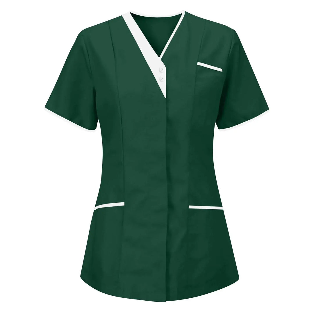 Filipina Medical Elite ISHOWTIENDA - Ergonomic Short Sleeve Clinical Uniform with V-Neck CJdropshipping