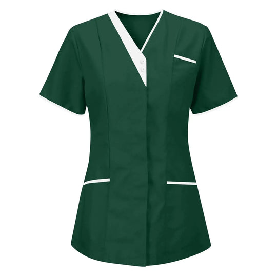 Filipina Medical Elite ISHOWTIENDA - Ergonomic Short Sleeve Clinical Uniform with V-Neck CJdropshipping