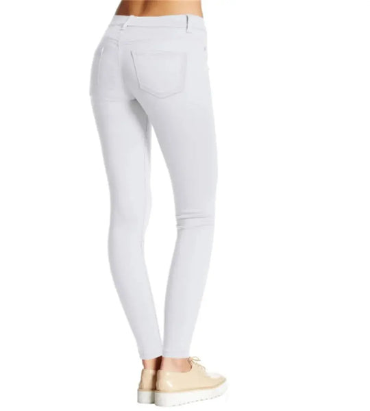 Women's cotton stretch jeans, casual pants, white, ultra-stretchy, comfortable, for work MedSurgery Store For Digital Health