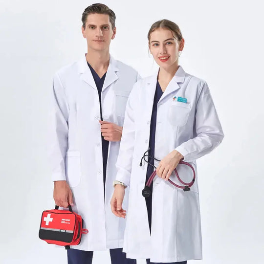 Cheap white lab coat for women, men, students, chemistry, healthcare professional, nurse, long sleeve, doctor's lab coat XK002 MedSurgery Store For Digital Health