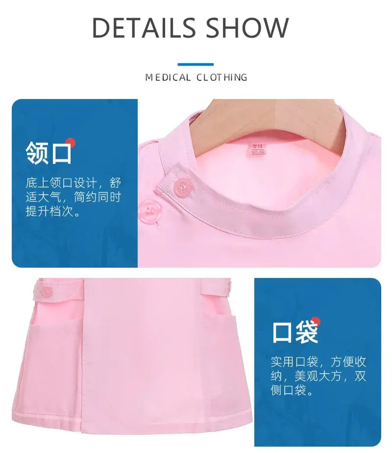Pink short scrub set, medical uniform for nurse and Doctor, women's clothing, two piece nursing suit, salon hospital dress with logo MedSurgery Store For Digital Health