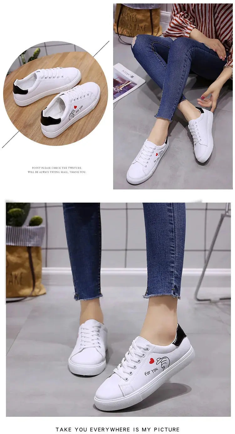 Fashionable white breathable running shoes for women, new casual lace-up shoes with embroidered flowers for spring and autumn MedSurgery Store For Digital Health