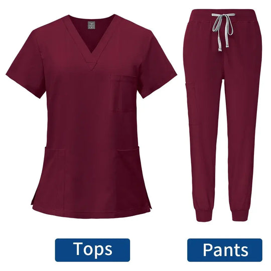 Women's tight fitting medical uniform, gown sets, nursing accessories, hospital surgery gowns, Dental clinic, beauty salon, CJdropshipping workwear.