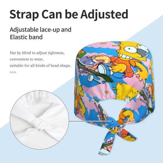 Personalized adjustable work cap with brain explosion, Simpsons surgical cap, surgical cap for nursing, doctor, surgeon, for Chef MedSurgery Store For Digital Health