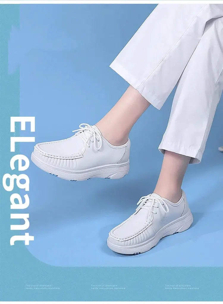 STRONGSHEN, white platform shoes, women's nursing shoes, light and comfortable casual work shoes, women's fashion slip-on shoes MedSurgery Store For Digital Health